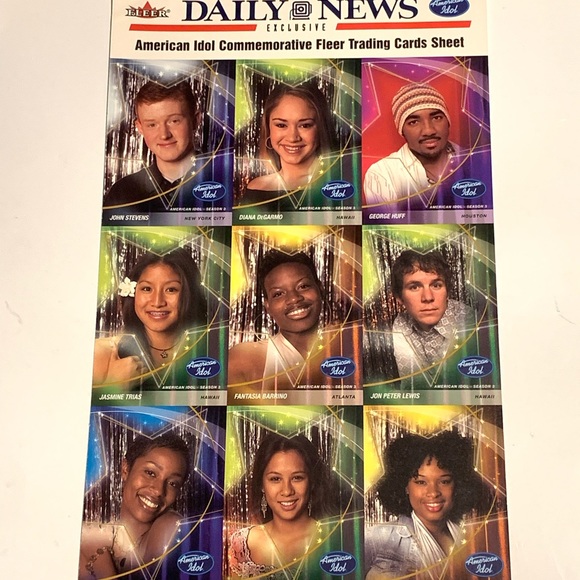 daily news American idol commemorative fleer trading cards sheet - Picture 2 of 12